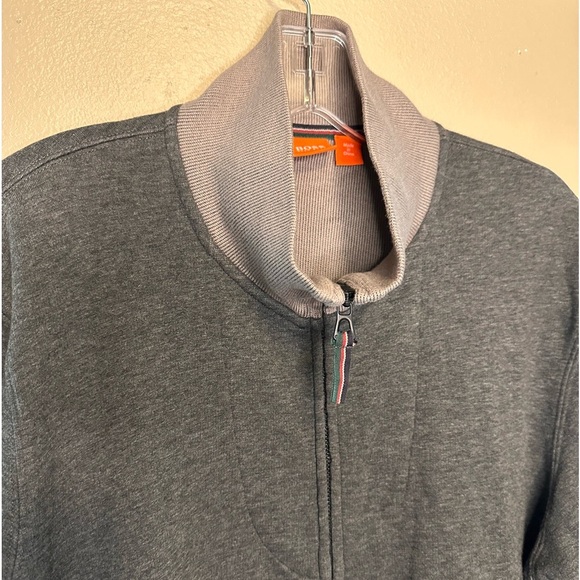 Hugo Boss Men’s Shepherd 33 Gray Full Zip Track Sweat Jacket Size XL Orange Lbl - Picture 3 of 7